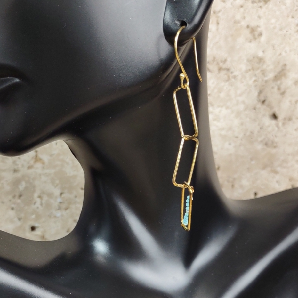 "Lia" Brass Chain Link Earrings